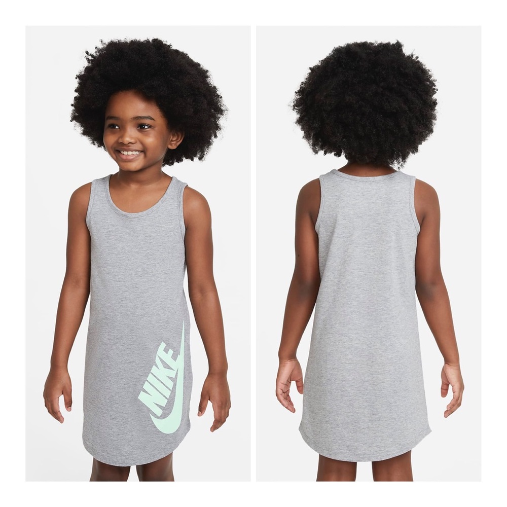 Nike Girls Logo Grey Tank Dress/Sz:6/NWT